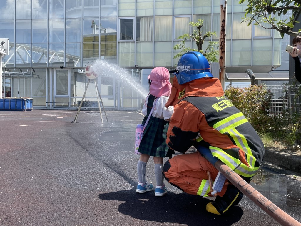 放水体験の様子