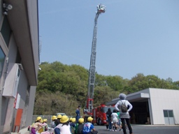 はしご車体験の様子